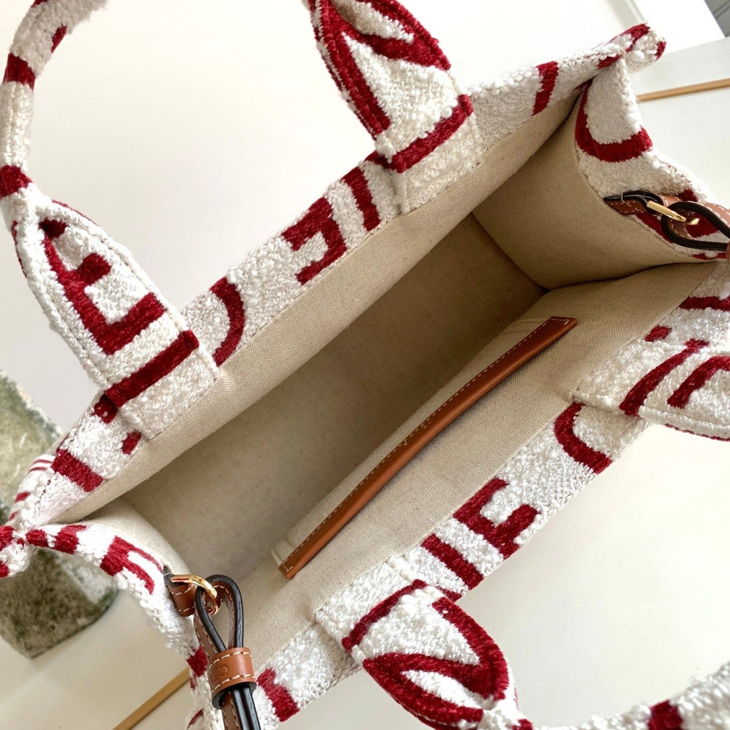CELINE TRIOMPHE 29 FABRIC WHITE RED