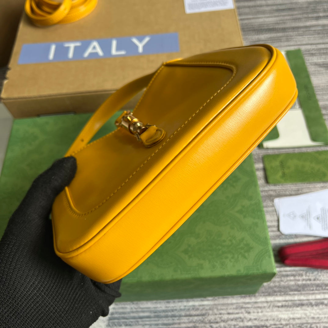 GUCCI JACKIE MINI 19 SHOULDER BAG IN YELLOW CALFSKIN