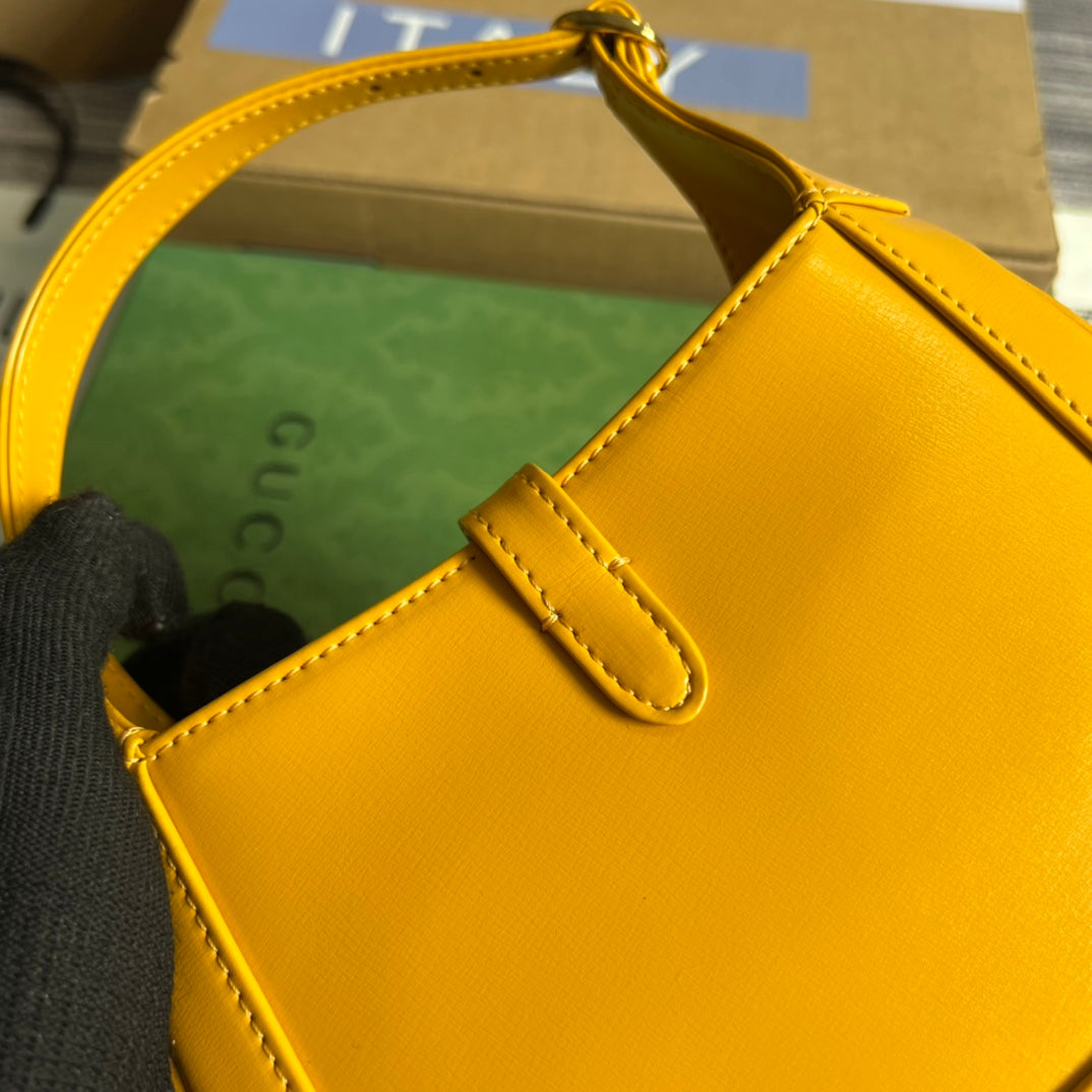 GUCCI JACKIE MINI 19 SHOULDER BAG IN YELLOW CALFSKIN