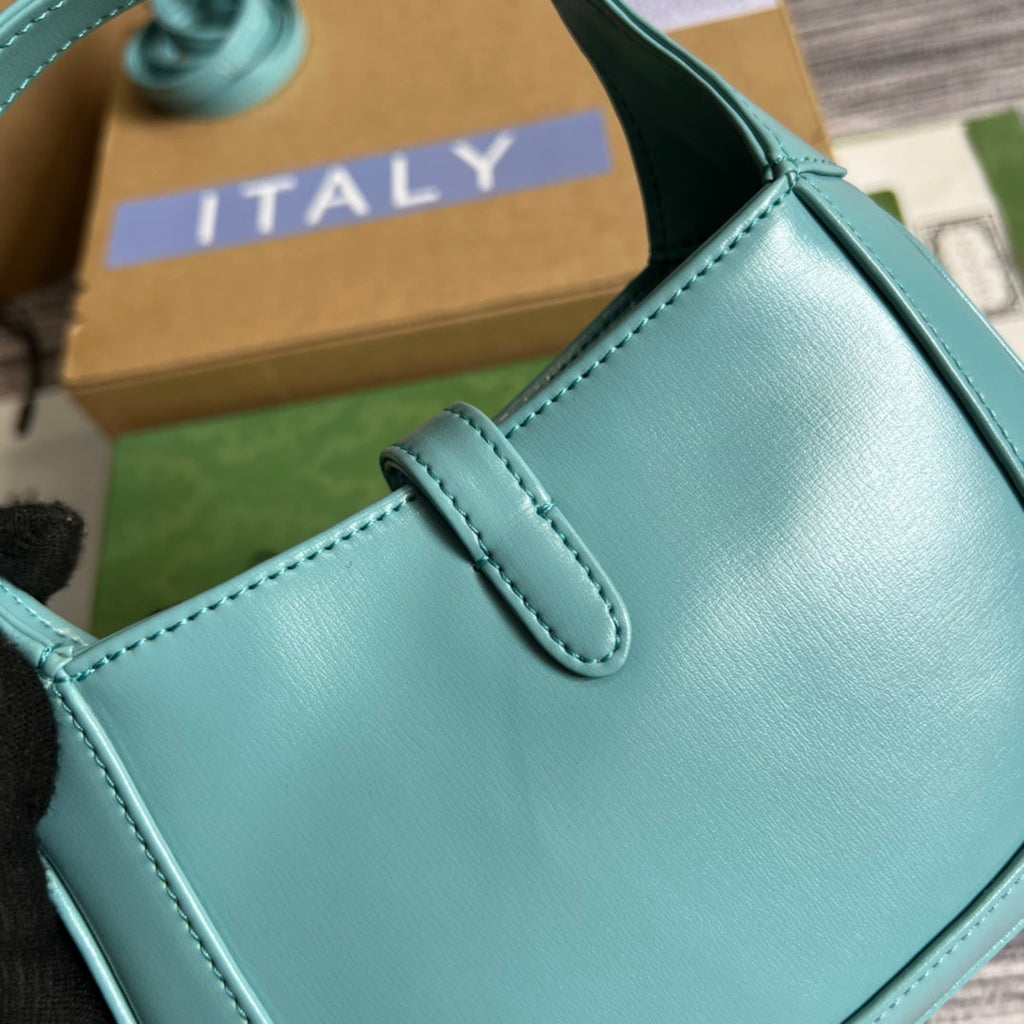 GUCCI JACKIE MINI 19 SHOULDER BAG IN PASTEL BLUE CALFSKIN