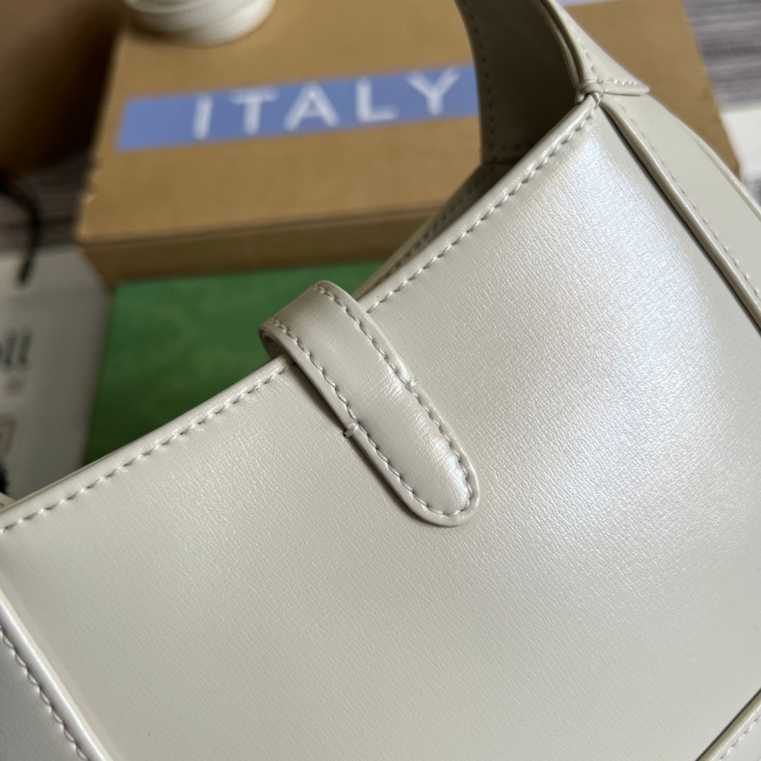 GUCCI JACKIE MINI 19 SHOULDER BAG IN WHITE CALFSKIN