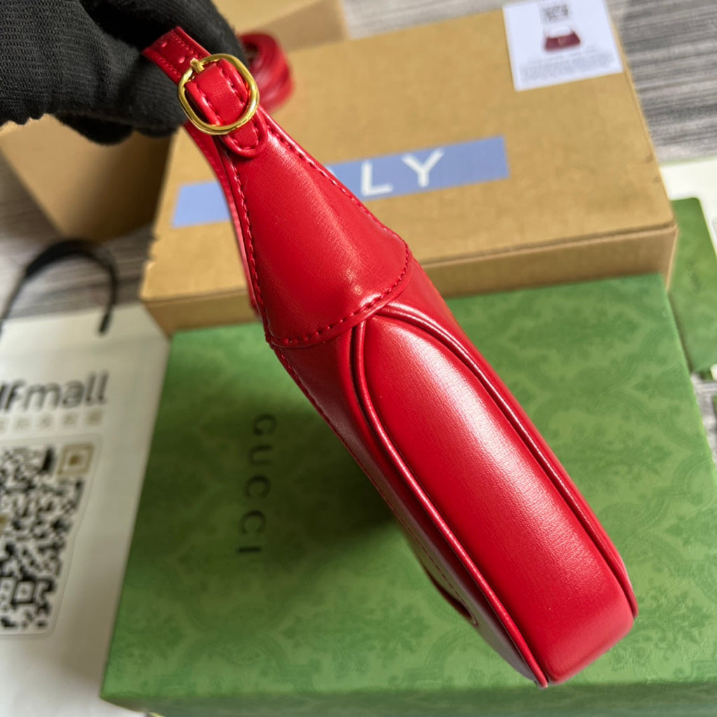 GUCCI JACKIE MINI 19 SHOULDER BAG IN CHERRY RED CALFSKIN