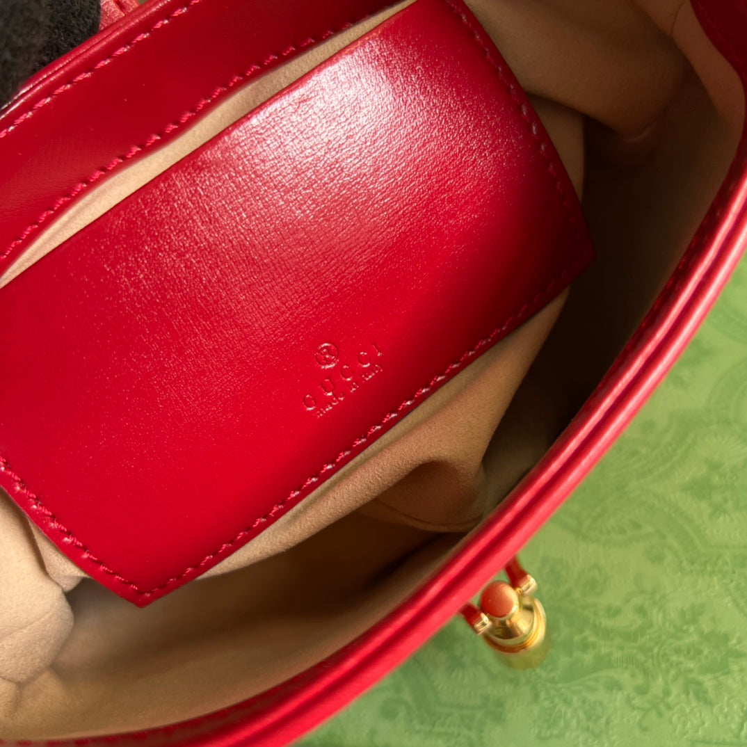 GUCCI JACKIE MINI 19 SHOULDER BAG IN CHERRY RED CALFSKIN