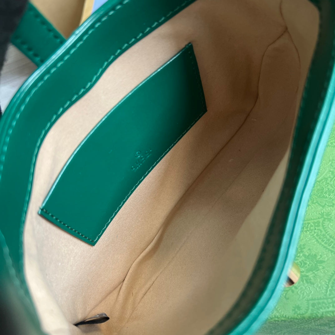 GUCCI JACKIE MINI 19 SHOULDER BAG IN GREEN FOREST CALFSKIN