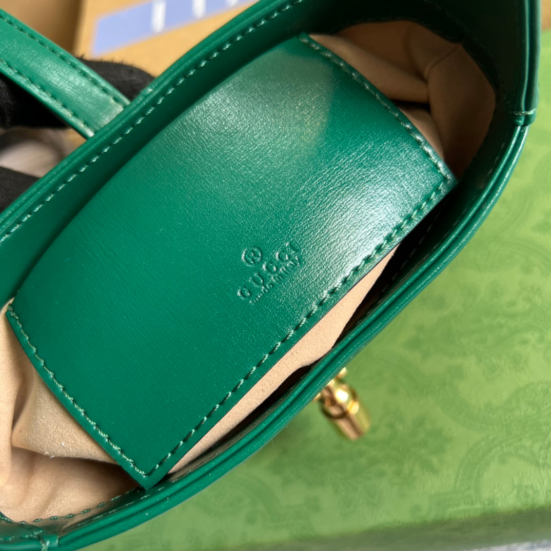 GUCCI JACKIE MINI 19 SHOULDER BAG IN GREEN FOREST CALFSKIN