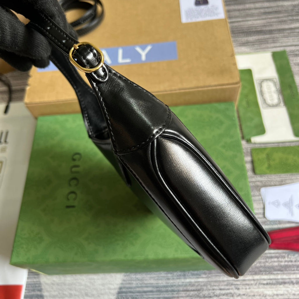 GUCCI JACKIE MINI 19 SHOULDER BAG IN BLACK CALFSKIN