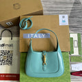 GUCCI JACKIE SMALL 28 SHOULDER BAG IN BLUE PASTEL CALFSKIN