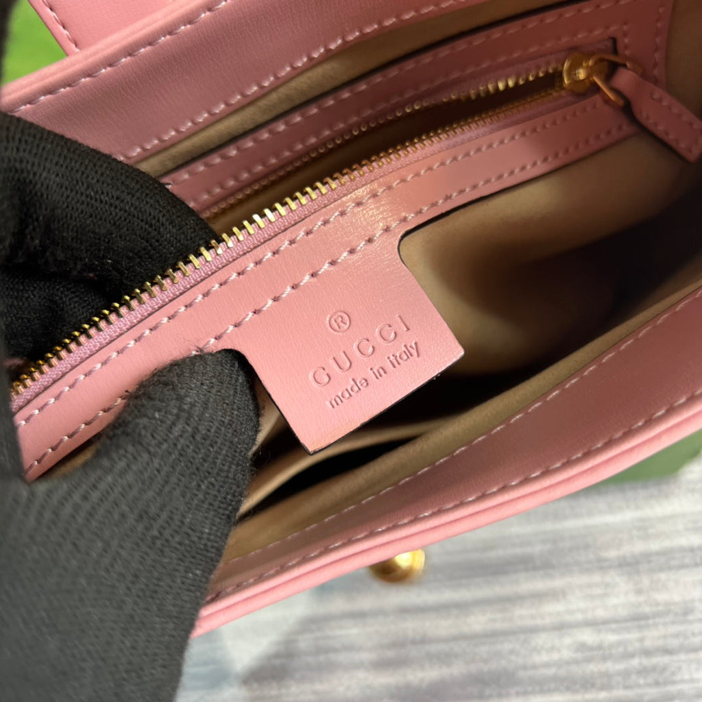 GUCCI JACKIE SMALL 28 SHOULDER BAG IN PINK PASTEL CALFSKIN