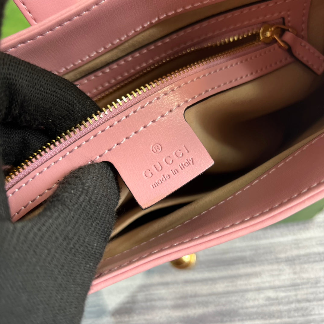 GUCCI JACKIE SMALL 28 SHOULDER BAG IN PINK PASTEL CALFSKIN