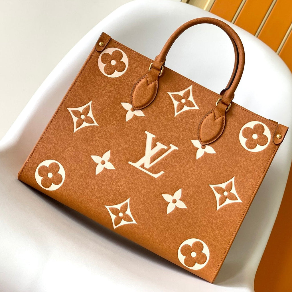LOUIS VUITTON ONTHEGO MM 35CM ORANGE WHITE
