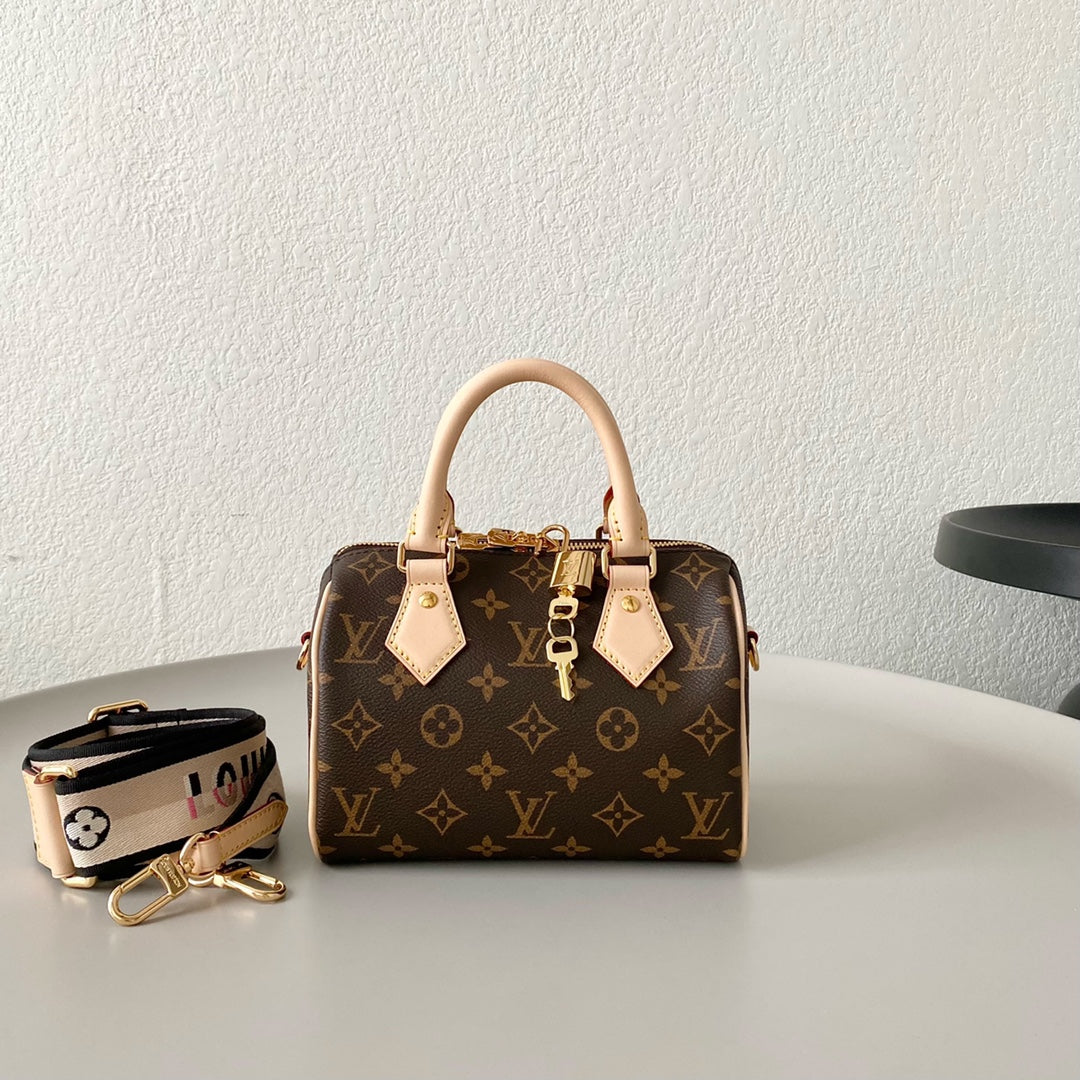 LOUIS VUITTON SPEEDY BANDOULIERE 25 BROWN MONOGRAM CANVAS