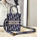 DIOR LADY 18 BAG IN BLUE OBLIQUE JACQUARD