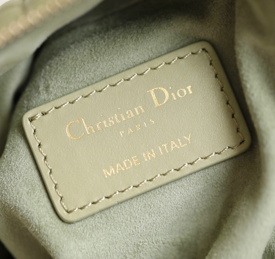 DIOR MINI CARO BAG 25 IN BEIGE LAMBSKIN