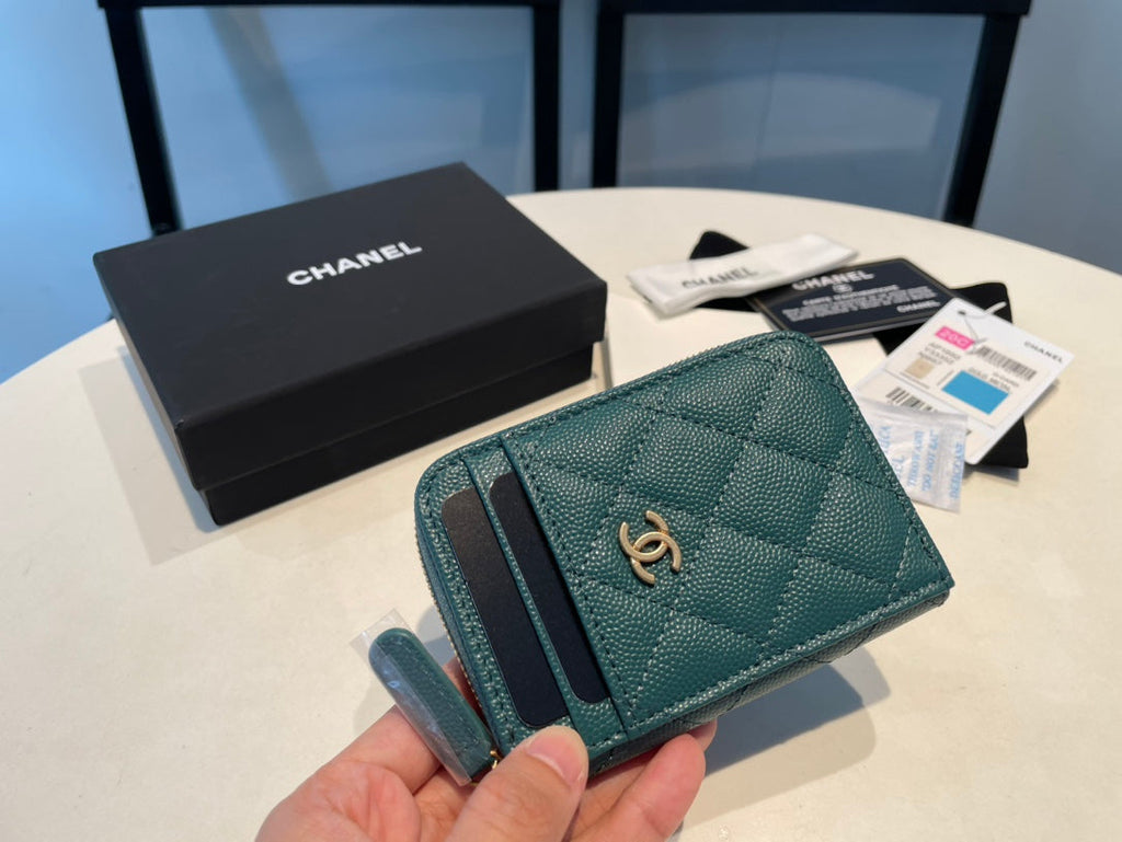 CHANEL ZIPPED COIN PURSE 11 OCEAN GRAINED CALFSKIN