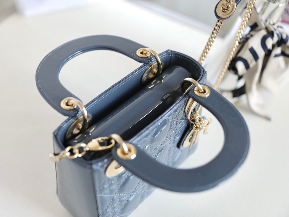 DIOR LADY 17 IN SKY AEGEAN BLUE WITH CANNAGE PATTERN