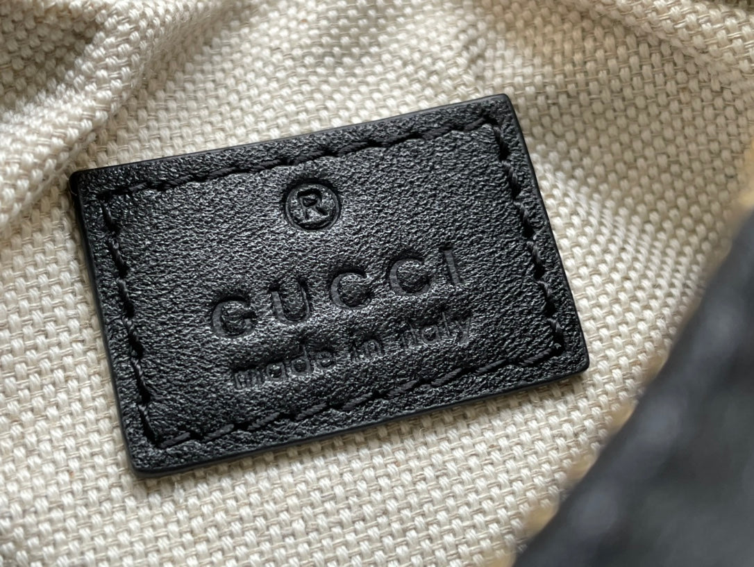 GUCCI ATTACHE 23 SMALL SHOULDER BAG BLACK CALFSKIN