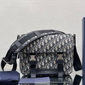 DIOR MEDIUM 31 BAG WITH STRAP IN BEIGE AND BLACK OBLIQUE JACQUARD AND CALFSKIN