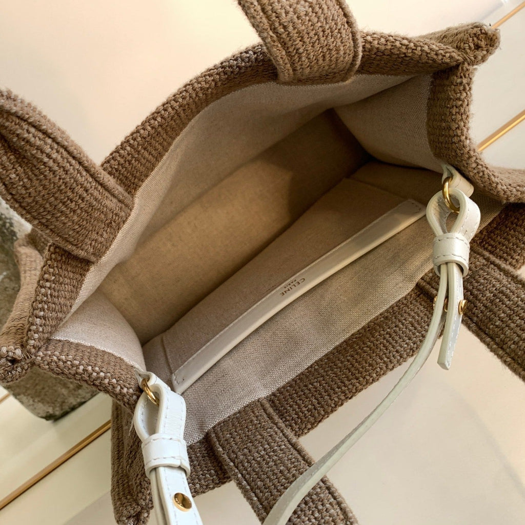 CELINE TRIOMPHE 26 FABRIC BROWN WHITE