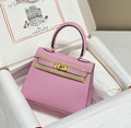 HERMES KELLY MINI 20 BAG IN BABY PINK CALFSKIN WITH GOLD HARDWARE