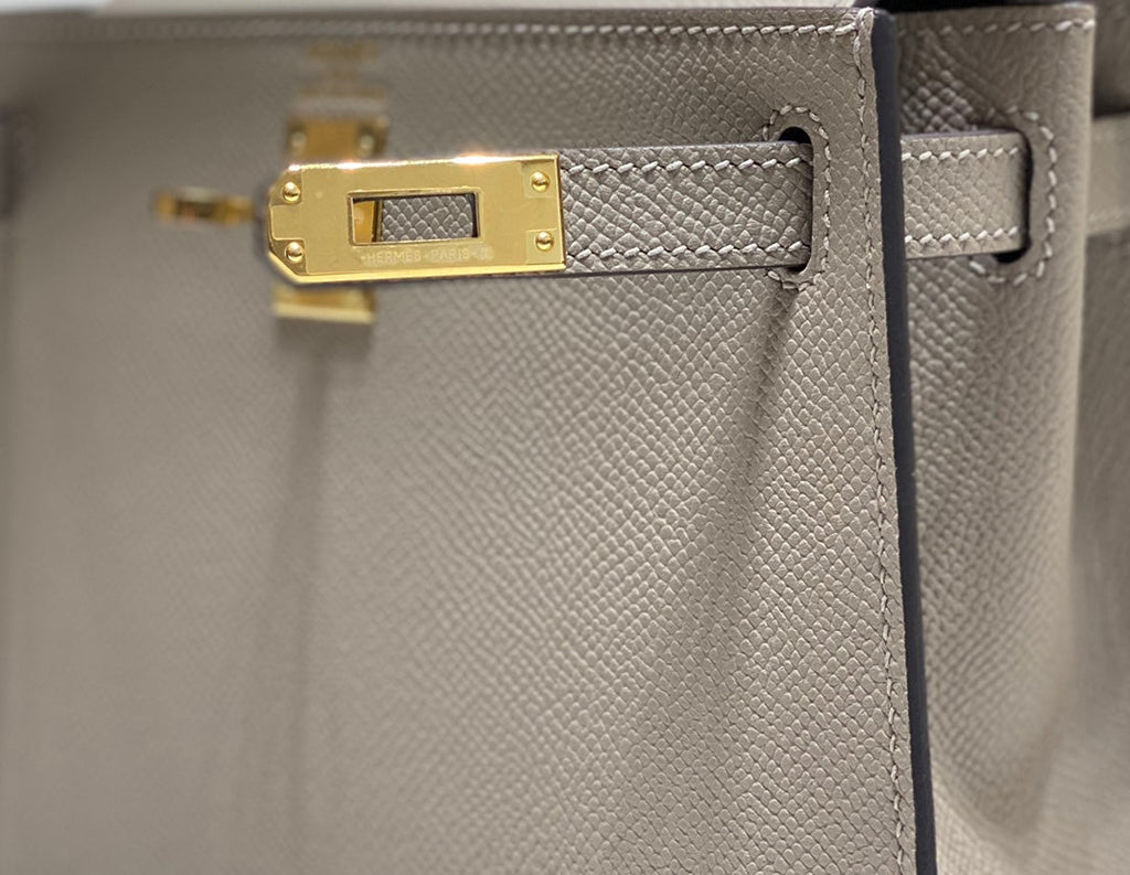 HERMES KELLY MINI 20 BAG IN LIGHT BROWN CALFSKIN WITH GOLD HARDWARE