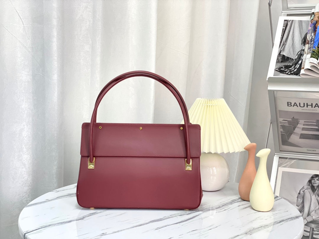 DIOR PARISIENNE 30 HANDBAG IN MULBERRY PURPLE SMOOTH CALFSKIN