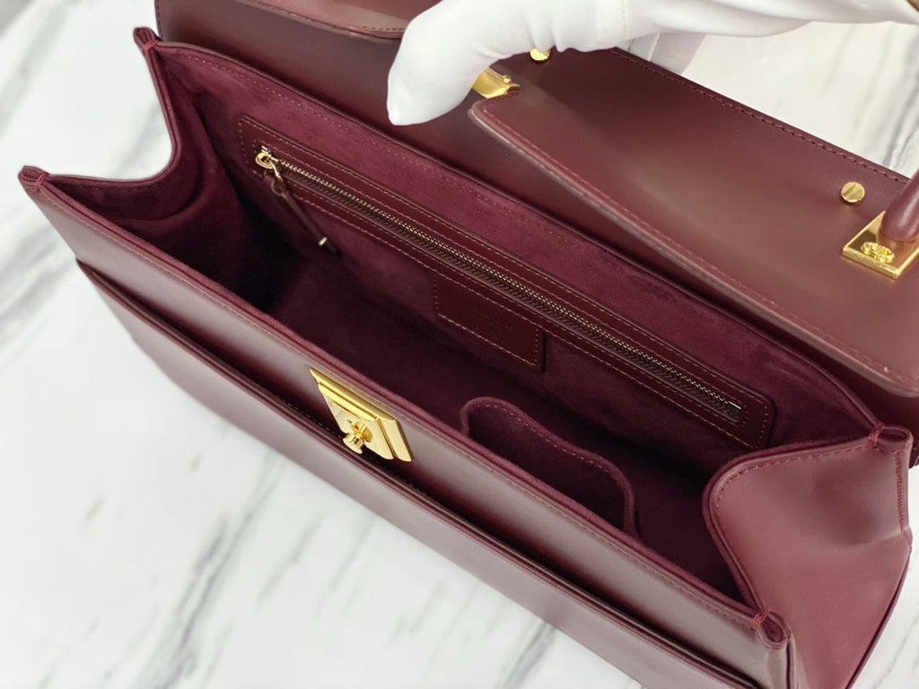 DIOR PARISIENNE 30 HANDBAG IN MULBERRY PURPLE SMOOTH CALFSKIN