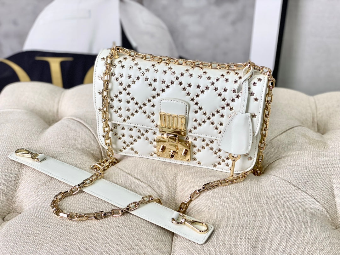 DIOR LIMITED BAG 21 IN WHITE LAMBSKIN