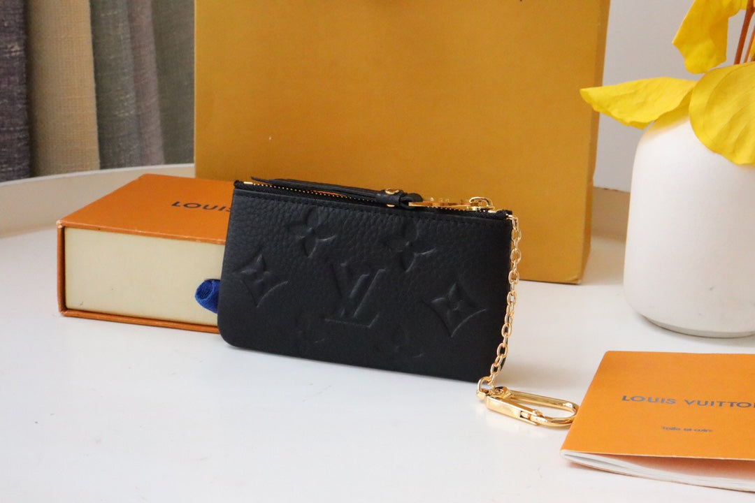 LOUIS VUITTON LV 25S CARD HOLDER RECTO VERSO 12 IN BLACK MONOGRAM EMPREINTE EMBOSSED CALFSKIN