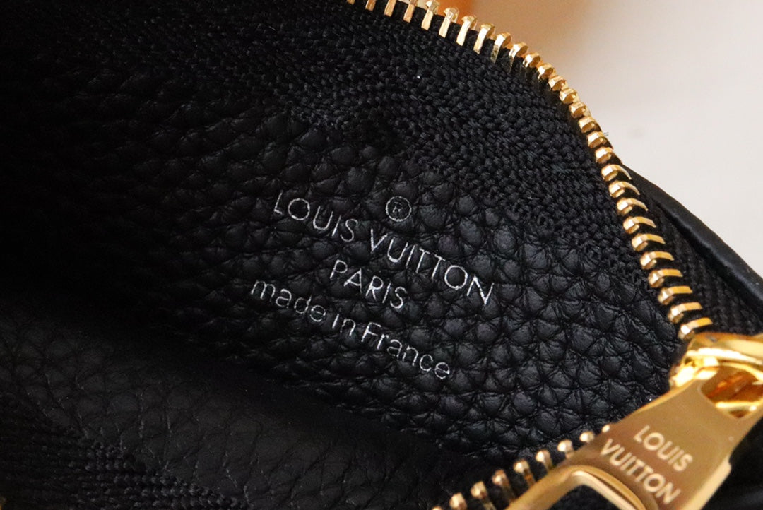 LOUIS VUITTON LV 25S CARD HOLDER RECTO VERSO 12 IN BLACK MONOGRAM EMPREINTE EMBOSSED CALFSKIN