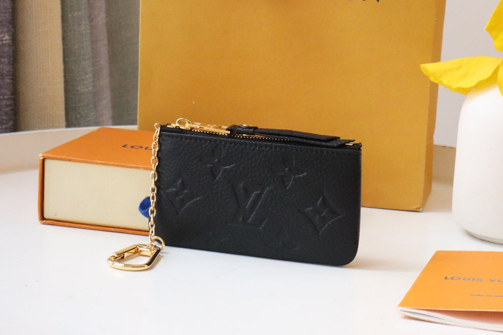 LOUIS VUITTON LV 25S CARD HOLDER RECTO VERSO 12 IN BLACK MONOGRAM EMPREINTE EMBOSSED CALFSKIN