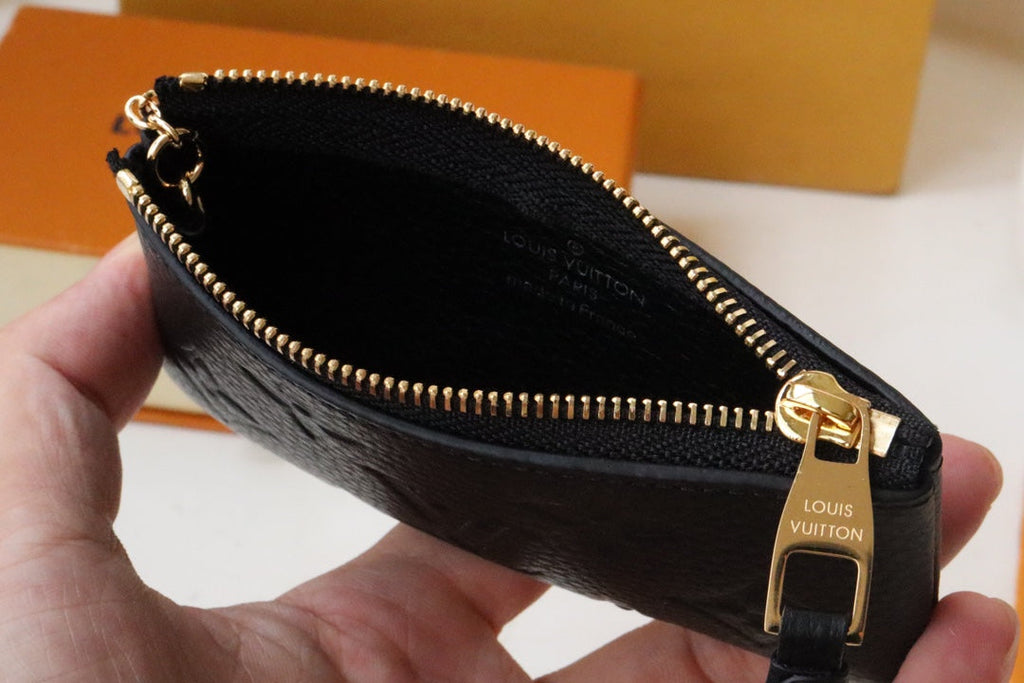 LOUIS VUITTON LV 25S CARD HOLDER RECTO VERSO 12 IN BLACK MONOGRAM EMPREINTE EMBOSSED CALFSKIN