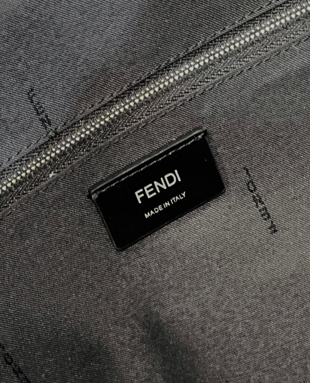 FENDI STRIKE LARGE 46 FF BLACK JACQUARD FABRIC BACKPACK