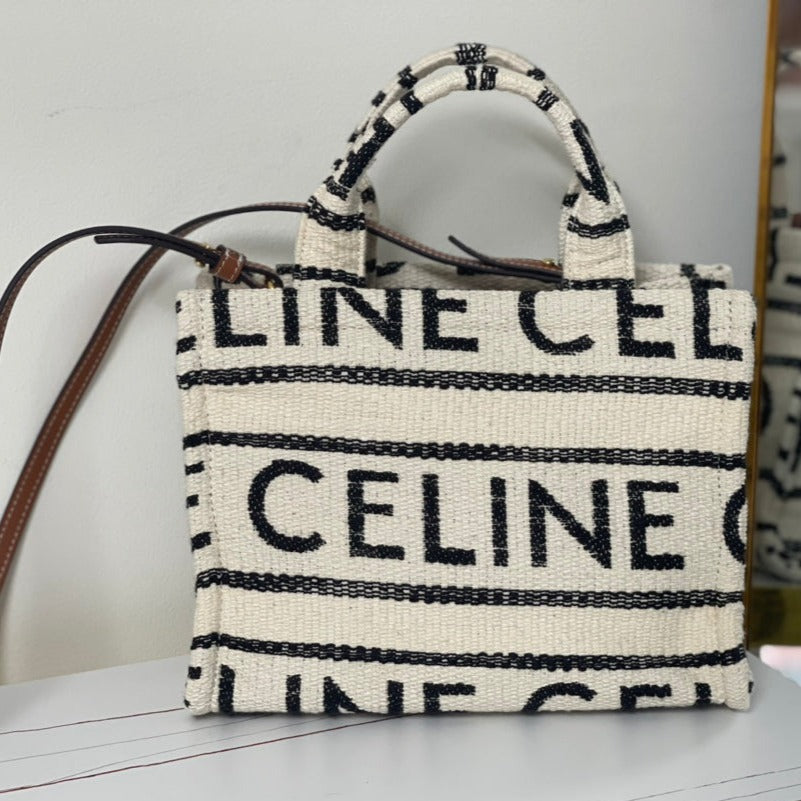 CELINE TRIOMPHE 29 FABRIC WHITE BLACK