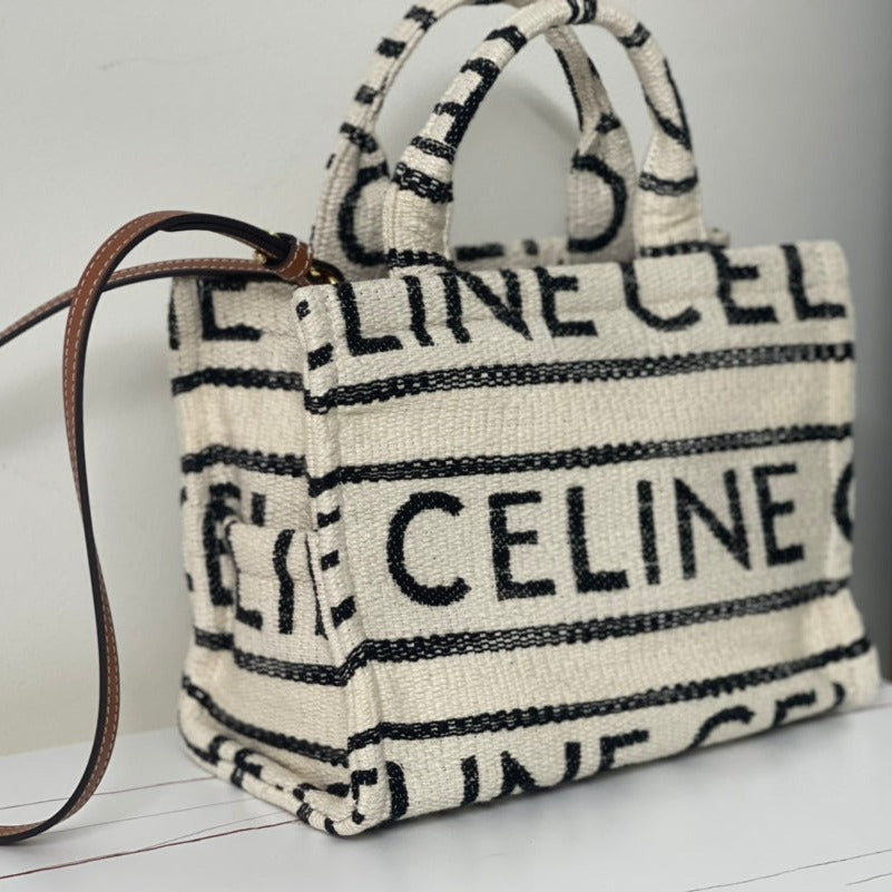 CELINE TRIOMPHE 29 FABRIC WHITE BLACK