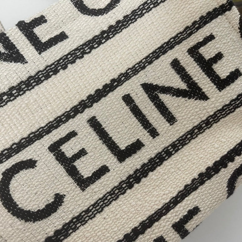CELINE TRIOMPHE 29 FABRIC WHITE BLACK