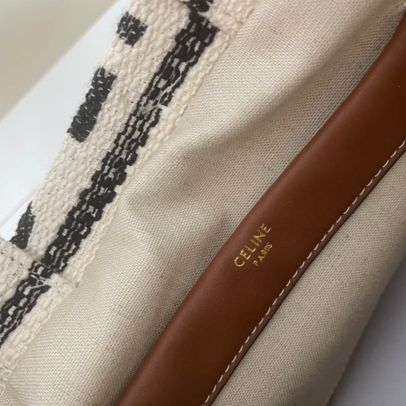 CELINE TRIOMPHE 29 FABRIC WHITE BLACK