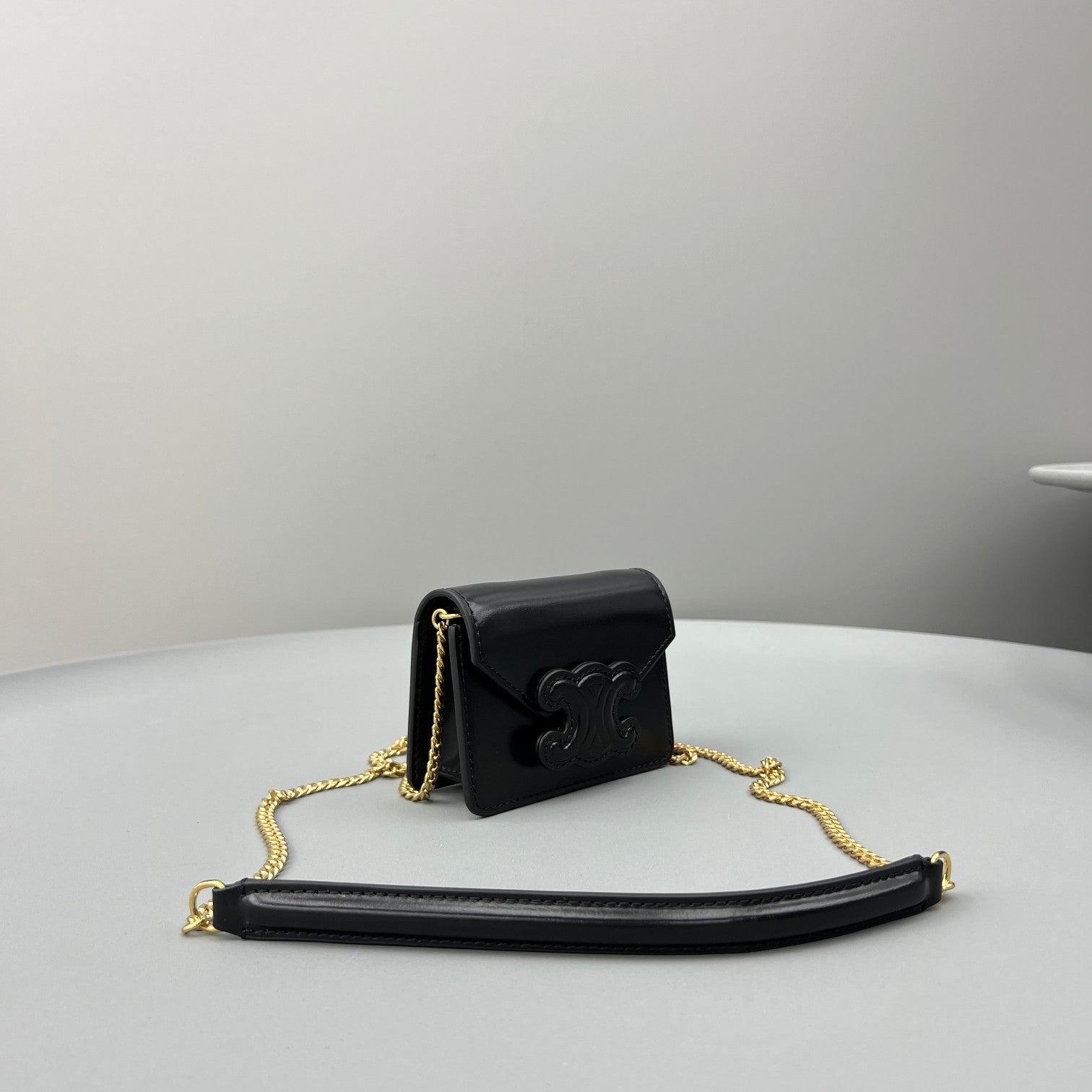CELINE CUIR TRIPHOME 11 BLACK CALFSKIN