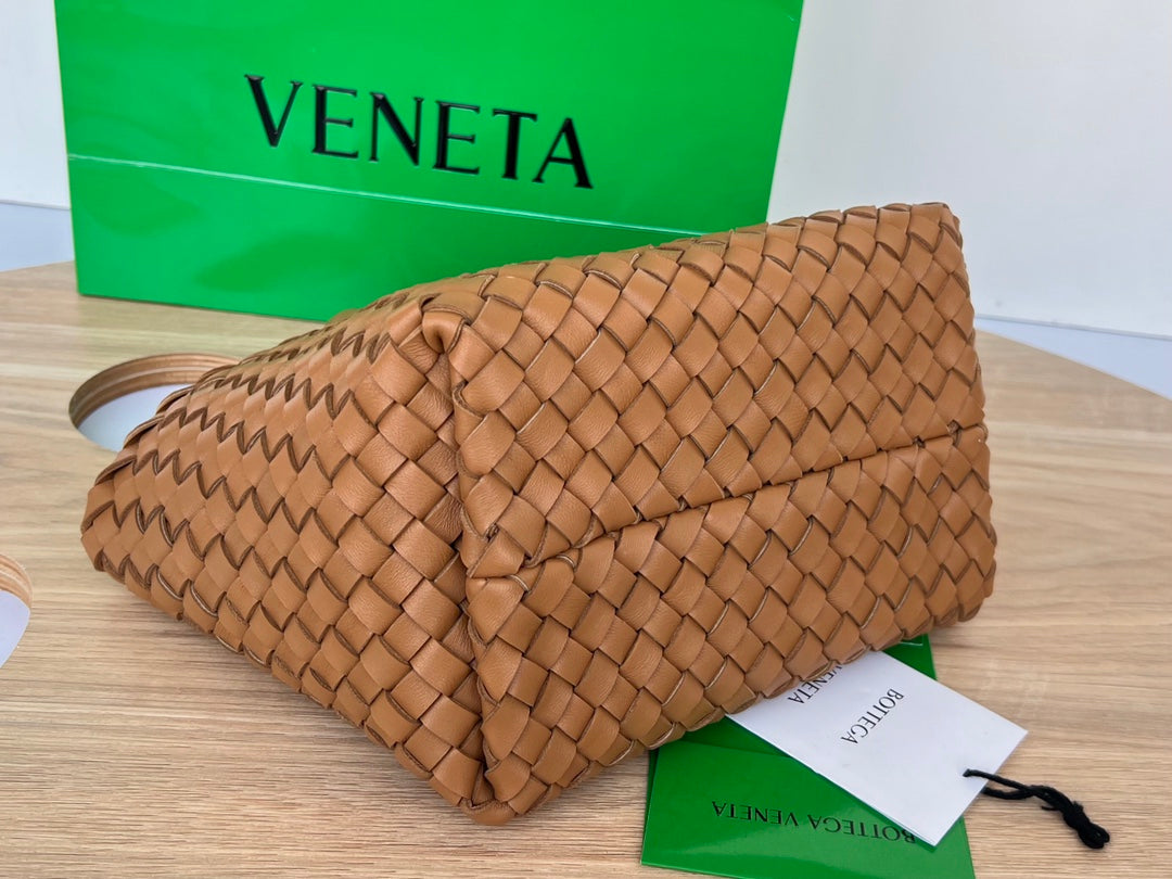 BOTTEGA VENETA MINI CABAT 20 IN BRONZE BROWN LAMBSKIN