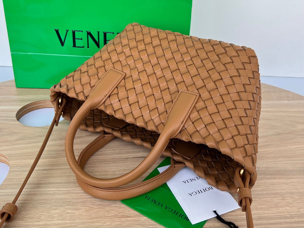 BOTTEGA VENETA MINI CABAT 20 IN BRONZE BROWN LAMBSKIN