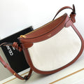 CELINE TRIOMPHE CLASSIC 25 WHITE BROWN CALFSKIN