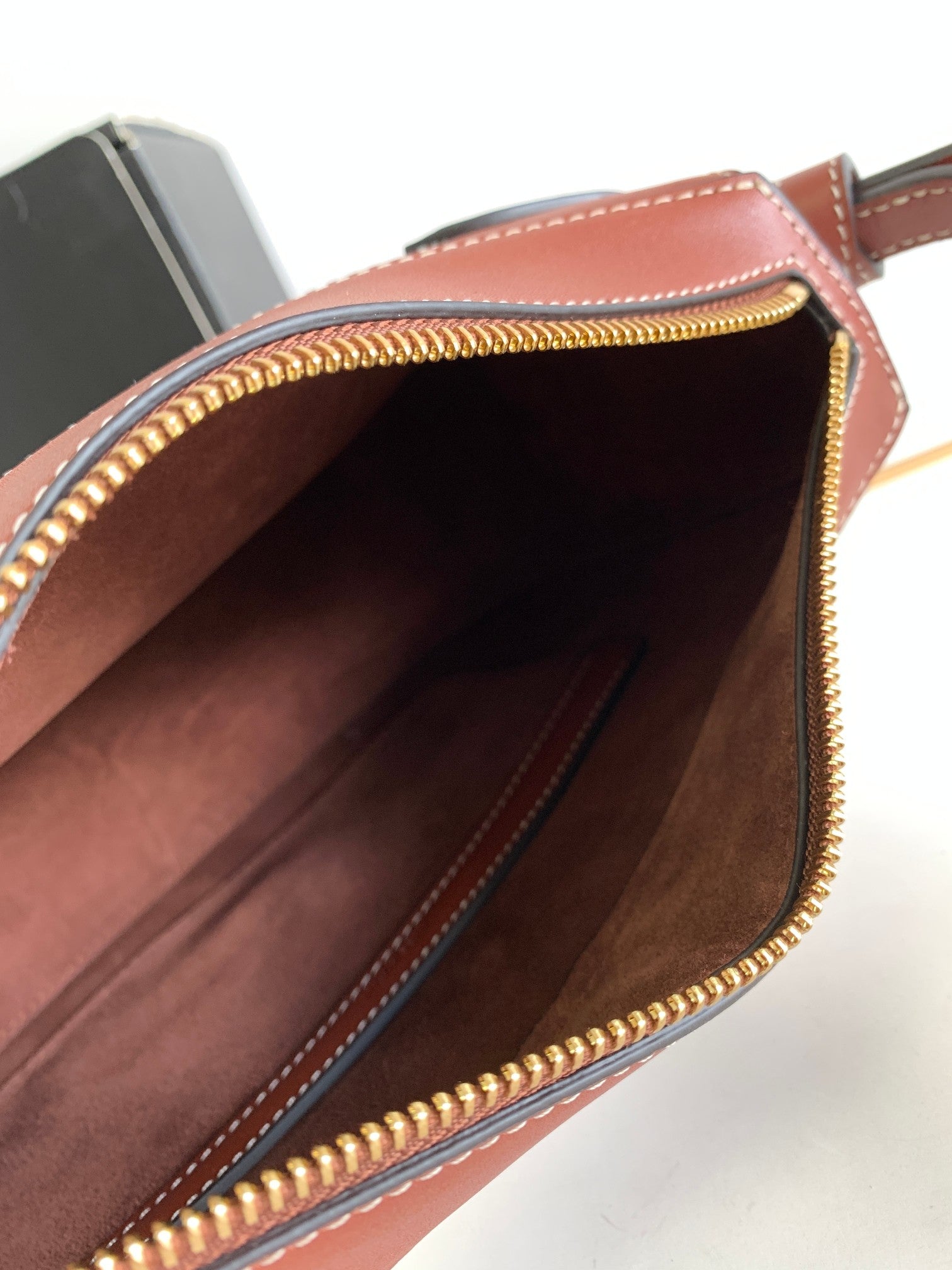 CELINE TRIOMPHE CLASSIC 25 WHITE BROWN CALFSKIN
