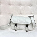 DIOR SMALL CAMP BAG 23 IN WHITE CALFSKIN