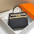 HERMES KELLY 28CM IN NOIR EPSOM CALFSKIN GOLD HARDWARE