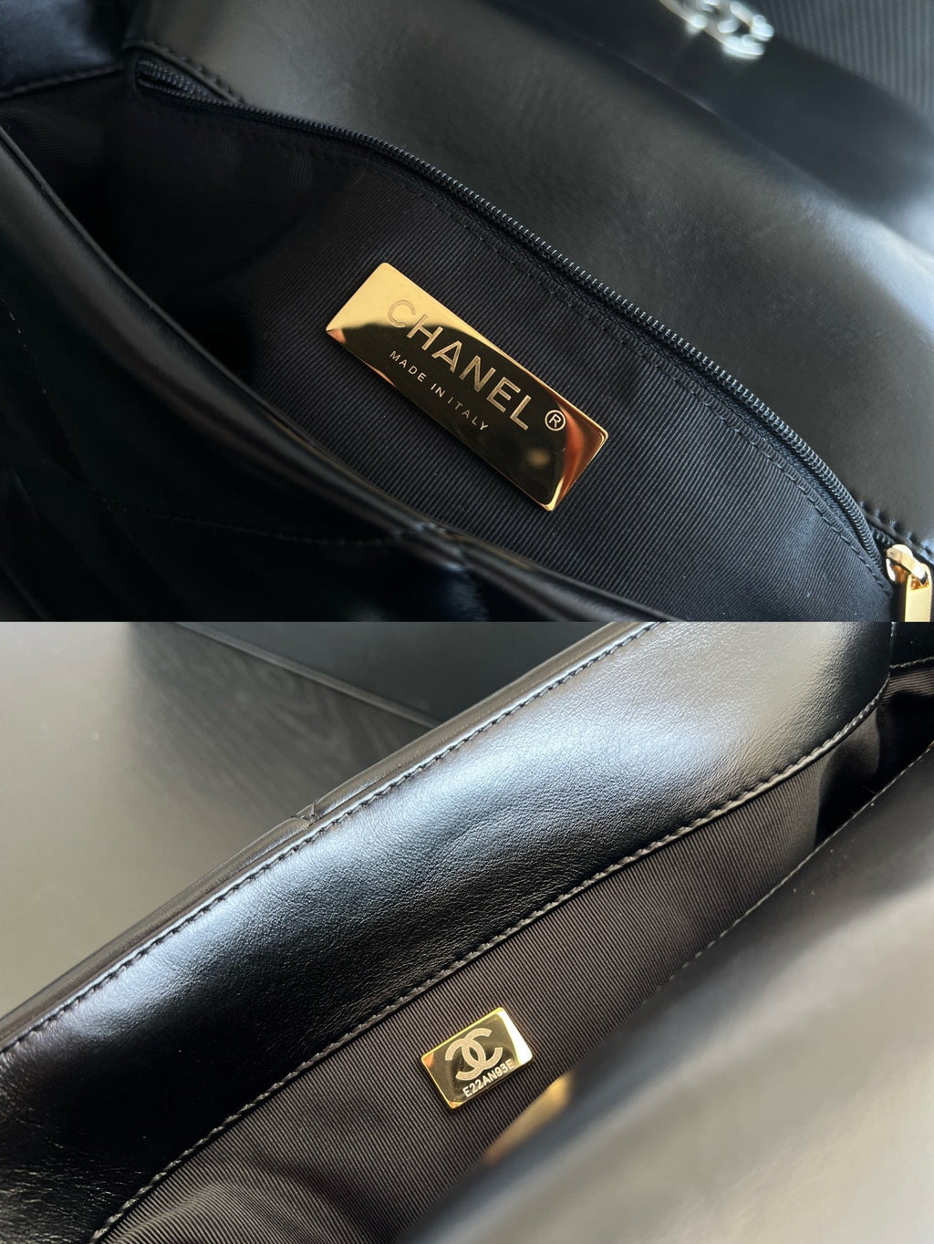 CHANEL 19 FLAP BAG 30 BLACK GOATSKIN RUTHENIUM HARDWARE