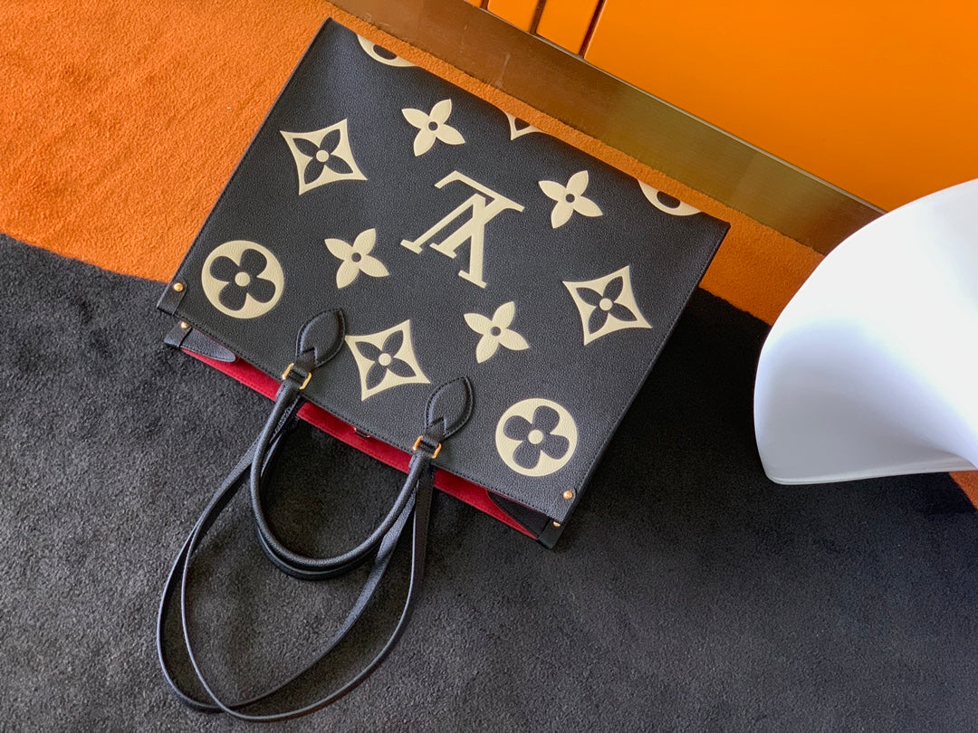 LOUIS VUITTON ONTHEGO GM 41 BLACK CREAM