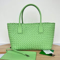 BOTTEGA VENETA SMALL CABAT 32 IN LIGHT GREEN LAMBSKIN