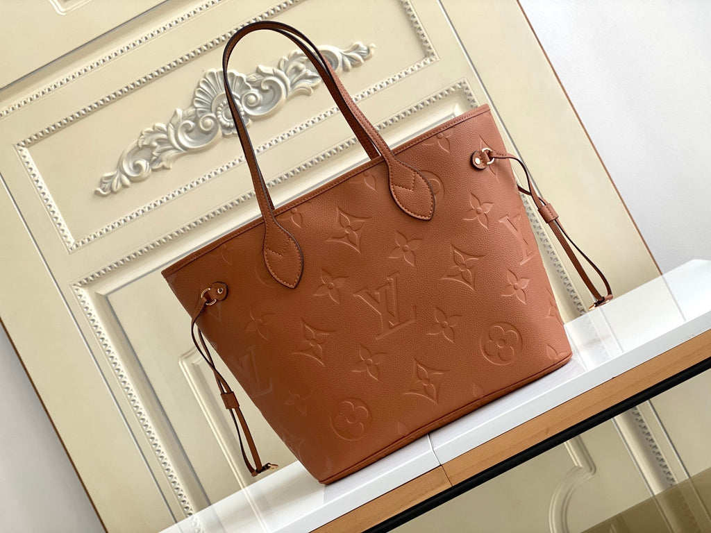 LOUIS VUITTON NEVERFULL MM 32 BROWN MONOGRAM EMPREINTE LEATHER