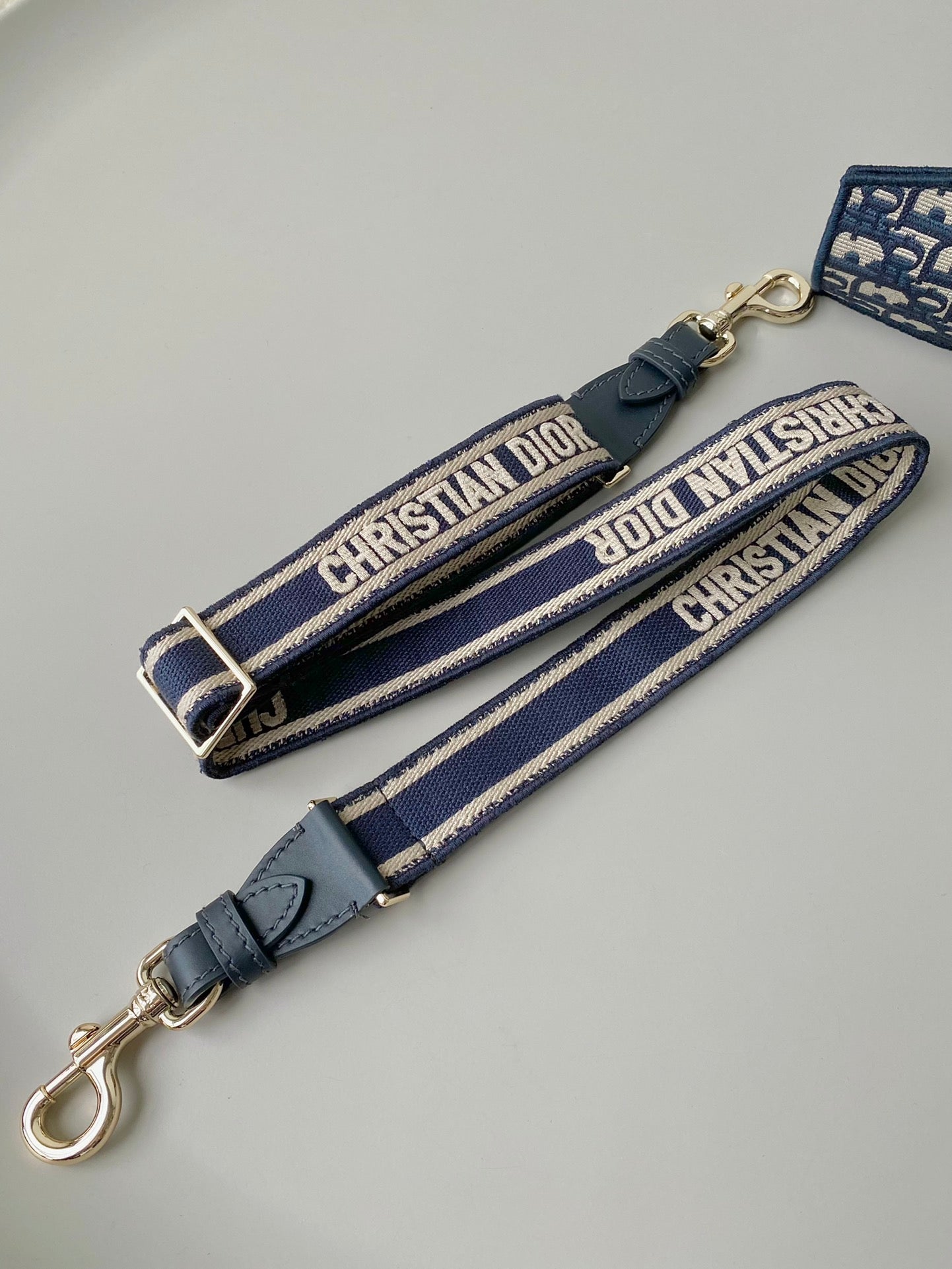 DIOR MEDIUM CAMP BAG 28 OBLIQUE BLUE EMBROIDERY