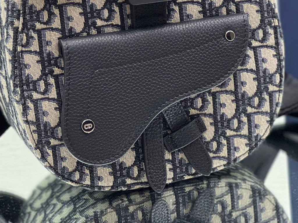 DIOR GALLOP SLING BAG 27 IN BEIGE MIX BLACK OBLIQUE JACQUARD AND CALFSKIN