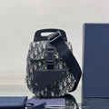 DIOR GALLOP SLING BAG 27 IN BEIGE MIX BLACK OBLIQUE JACQUARD AND CALFSKIN